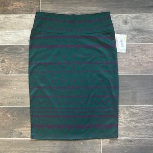 Green and Purple Pencil Skirt